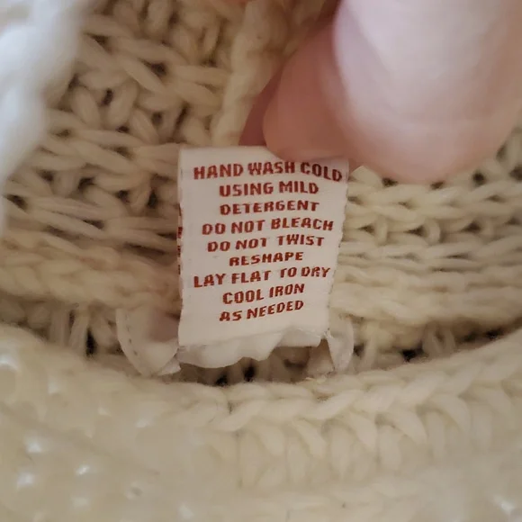 Sundance Lambs Wool Blend Short Sleeve Sweater In Cream Size M - Picture 9 of 10